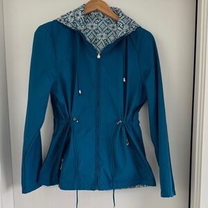 Blue Women's Jacket with Patterned Lining